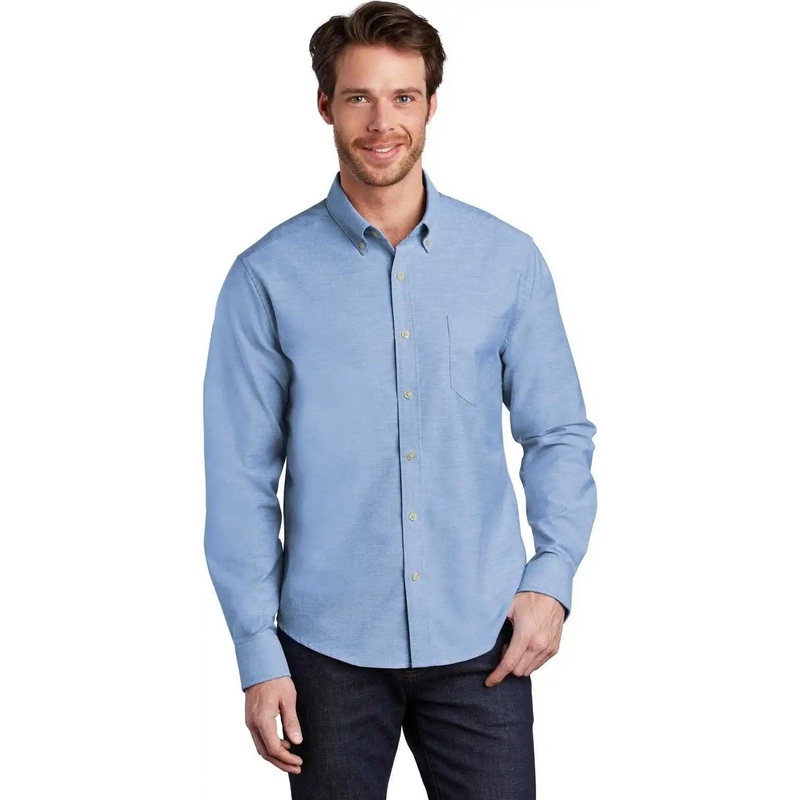 Port Authority S651 Untucked Fit Superpro Oxford – Oxford Blue