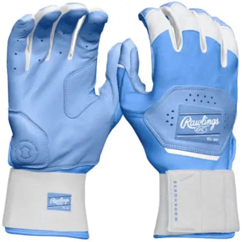 Rawlings Workhorse Adult Compression Strap Batting Gloves WH25CBG- Columbia Blue