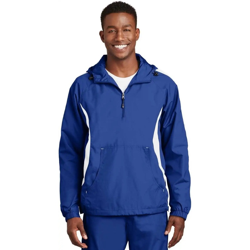 Sport-Tek JST63 Colorblock Raglan Anorak – True Royal White