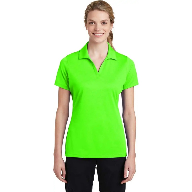 Sport-Tek LST640 Ladies PosiCharge RacerMesh Polo – Neon Green
