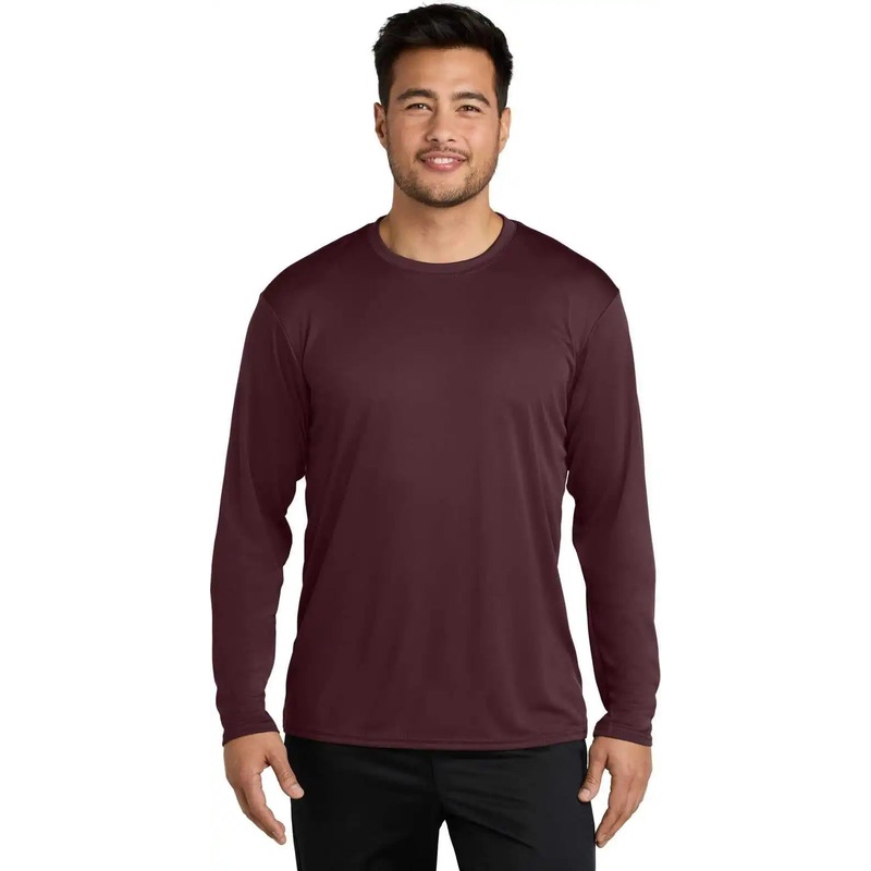 Port & Company PC380LS Long Sleeve Performance Tee – AthlMaroon