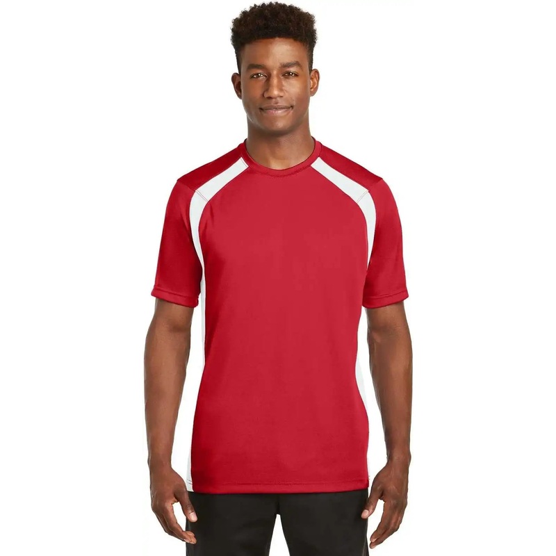 Sport-Tek T478 Dry Zone Colorblock Crew – True Red White