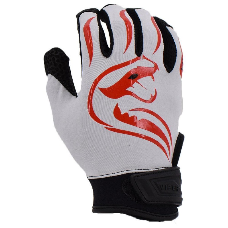 Viper Lite Premium Batting Gloves Leather Palm – White/Red/Black