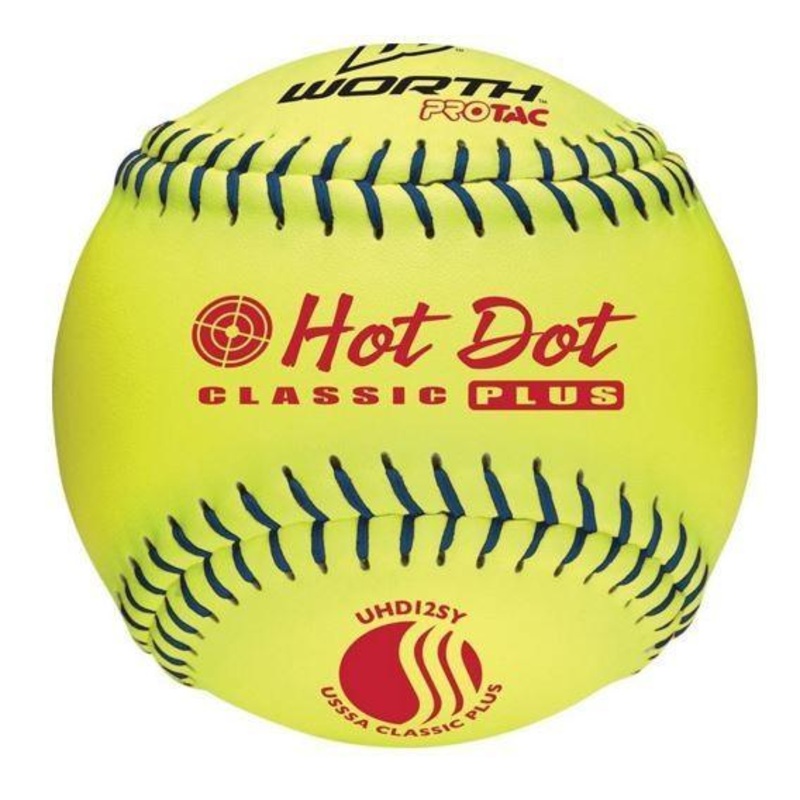 Worth 12 USSSA Hot Dot Slowpitch Softballs UHD12SY