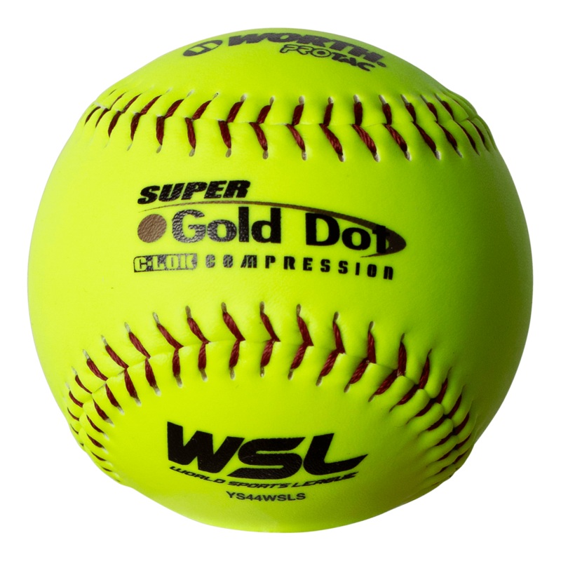 Worth Pro Comp Super Gold Dot SYCO 44/400 WSL 12 Slowpitch Softballs – YS44WSLC