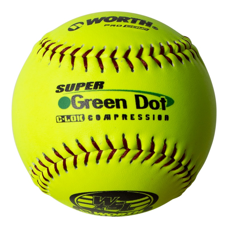 Worth Super Green Dot Syco 47/400 WSL 11 Slowpitch Softballs – YS11WSLC