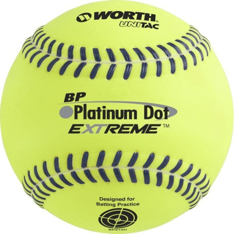Worth Super Platinum Dot Extreme Batting Practice Softballs BPX12U