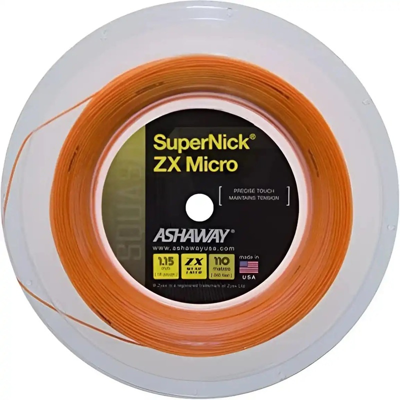 Ashaway Supernick ZX Micro Squash Reel 360′ Tennis String – Orange