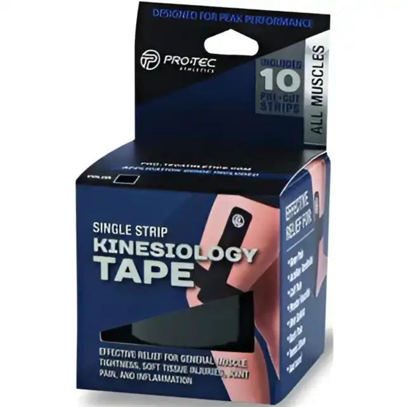 Pro-Tec Single Strip Kinesiology Tape (10x) – Black