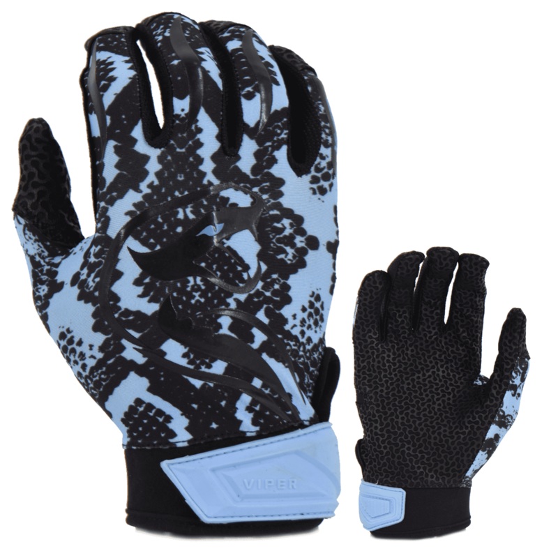Viper Lite Premium Batting Gloves Leather Palm – Viper Skin Edition – Carolina/Black