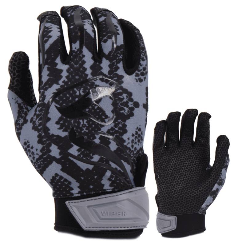 Viper Lite Premium Batting Gloves Leather Palm – Viper Skin Edition – Charcoal/Black