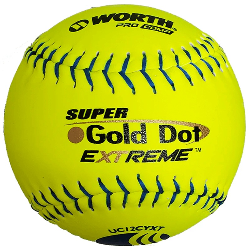 Worth Classic M Super Gold Dot Extreme 40/325 USSSA 12 Slowpitch Softballs – UC12CYXT