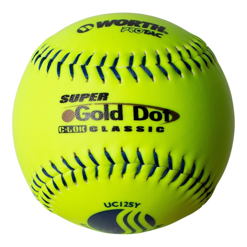 Worth Classic M Super Gold Dot USSSA 12 Slowpitch Softballs – UC12SY