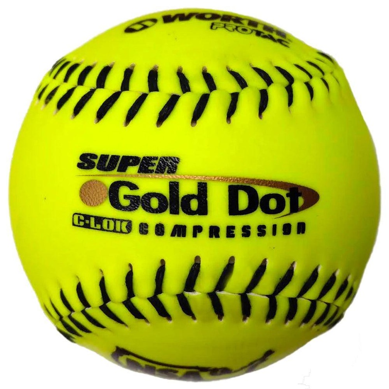 Worth Super Gold Dot 44/400 NSA 12 Slowpitch Softballs – NI12CY