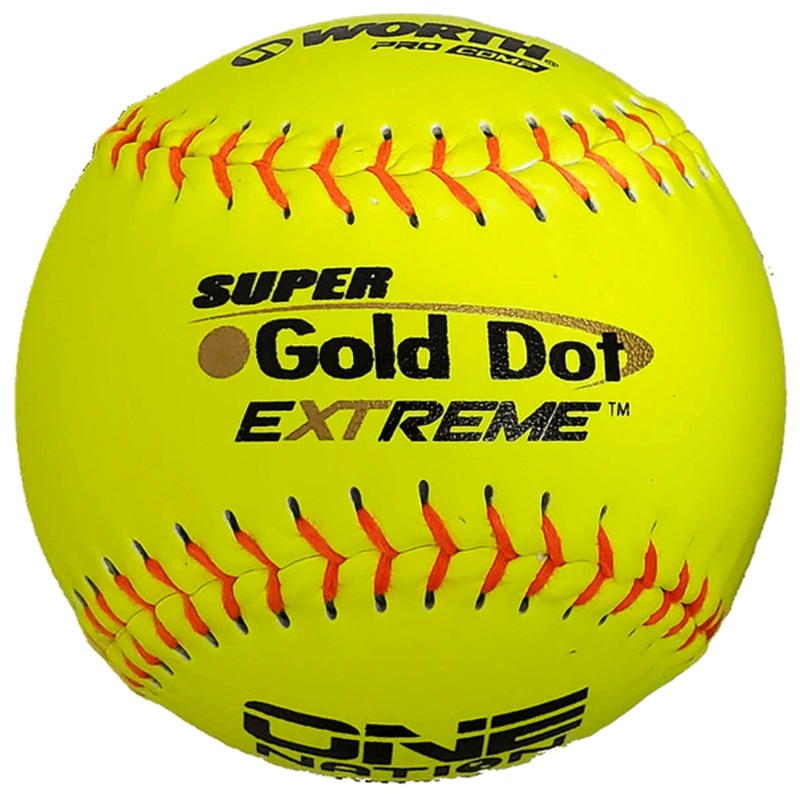 Worth Super Gold Dot Extreme 44/325 One Nation 12 Slowpitch Softballs – ON12CY