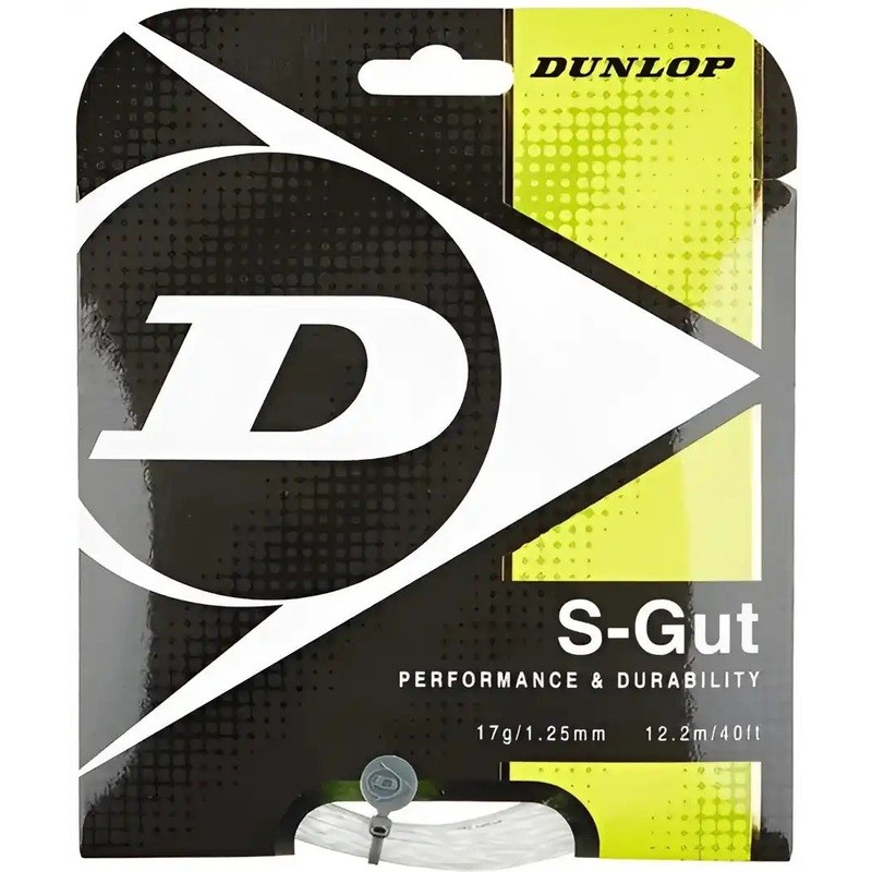 Dunlop S-Gut w/Dyna-Tec 17g Tennis String – Black