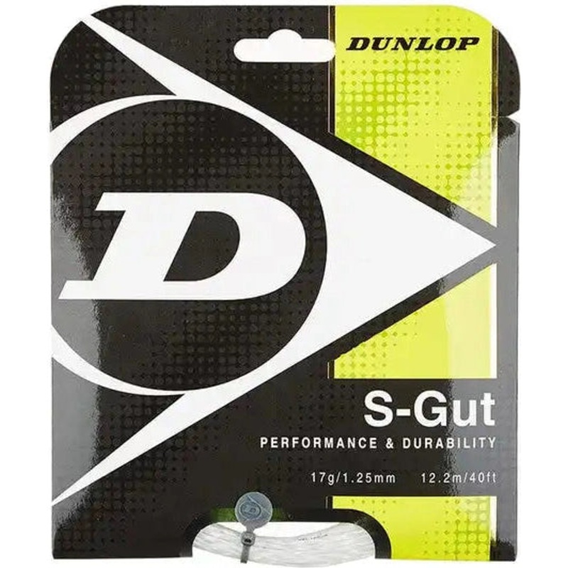 Dunlop S-Gut w/Dyna-Tec 17g Tennis String – White