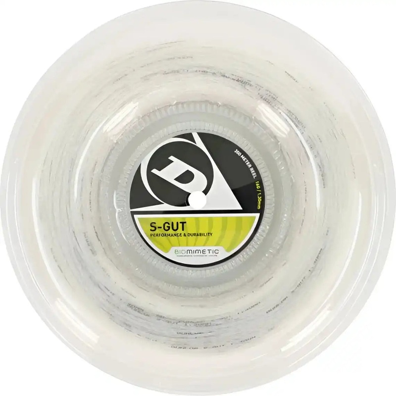 Dunlop S-Gut w/ Dyna-Tec Reel 660′ Tennis String – White