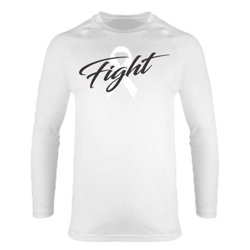 FIGHT Cancer Ribbon Long Sleeve Crew Neck