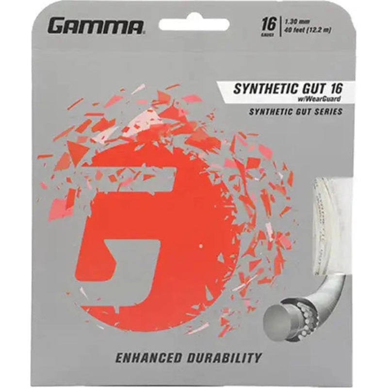GAMMA Synthetic Gut w/WearGuard 16g Tennis String – Black