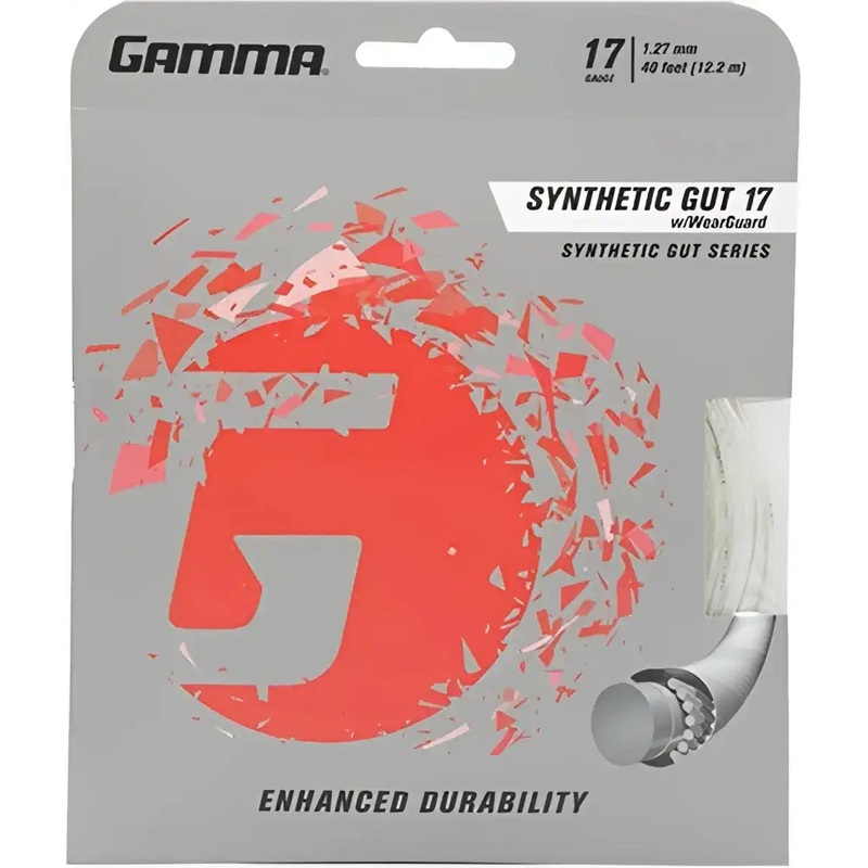 GAMMA Synthetic Gut w/WearGuard 17g Tennis String – Black