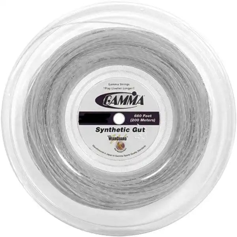 GAMMA Synthetic Gut w/WearGuard Reel 660′ Tennis String – White