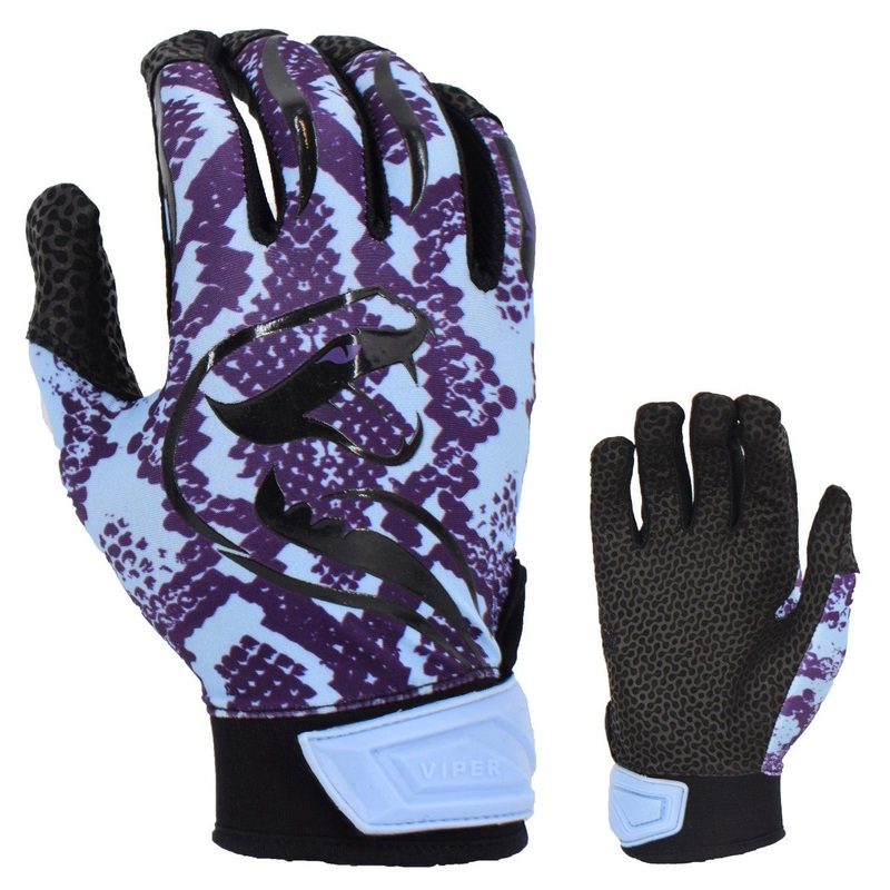 Viper Lite Premium Batting Gloves Leather Palm – Viper Skin Edition – Carolina/Purple