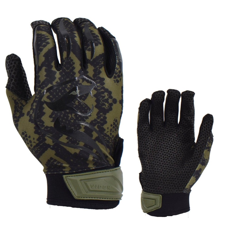 Viper Lite Premium Batting Gloves Leather Palm – Viper Skin Edition – OD Green/Black