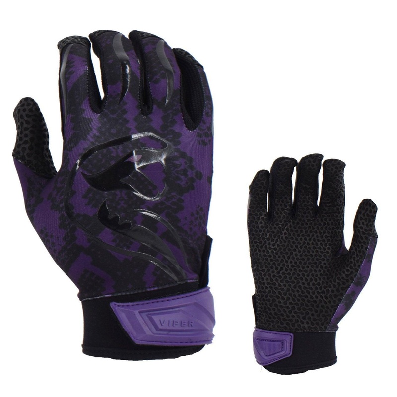 Viper Lite Premium Batting Gloves Leather Palm – Viper Skin Edition – Purple/Black