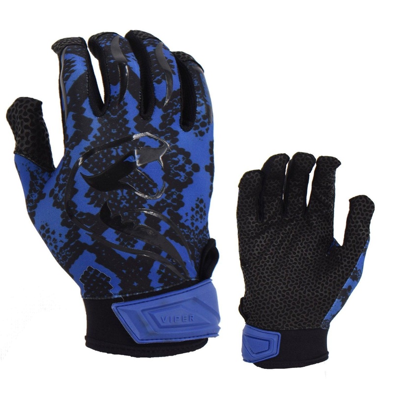 Viper Lite Premium Batting Gloves Leather Palm – Viper Skin Edition – Royal/Black