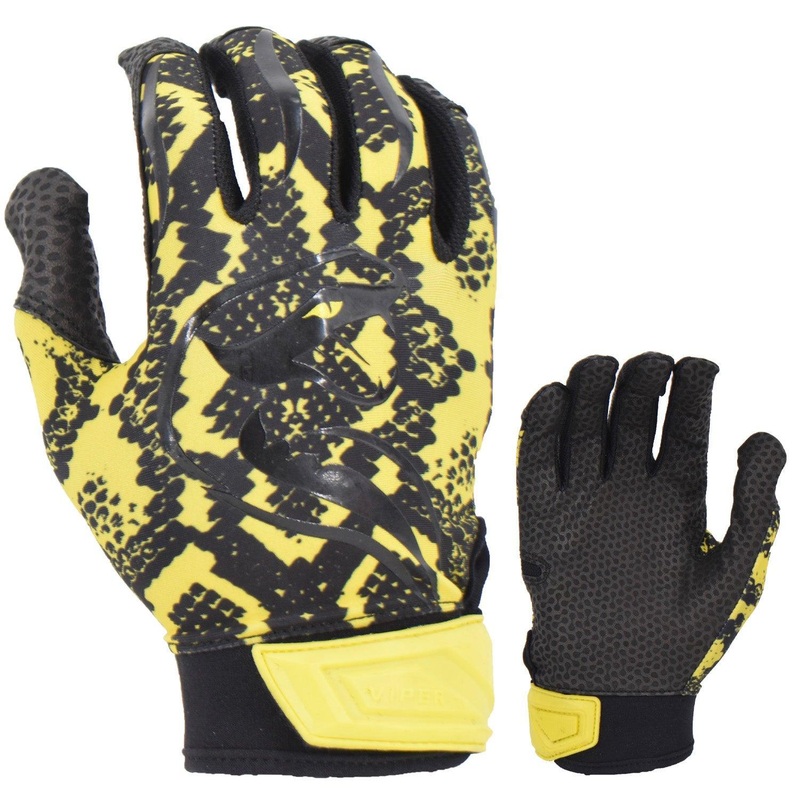 Viper Lite Premium Batting Gloves Leather Palm – Viper Skin Edition – Yellow/Black