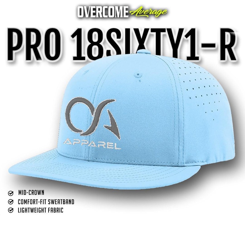 OA Apparel – Pro 18SIXTY1-R Performance Hat – Carolina/Charcoal/White