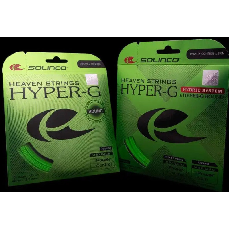 Solinco Hyper-G + Hyper-G Round Hybrid Tennis String – Lime
