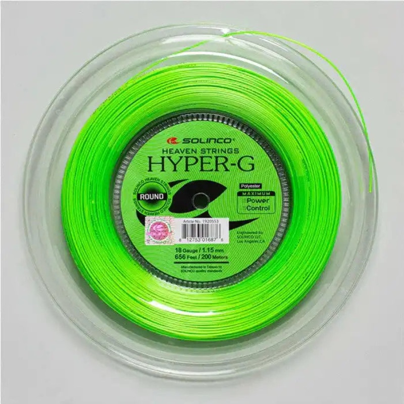 Solinco Hyper-G Round Reel 656′ (Lime) Tennis String – Lime