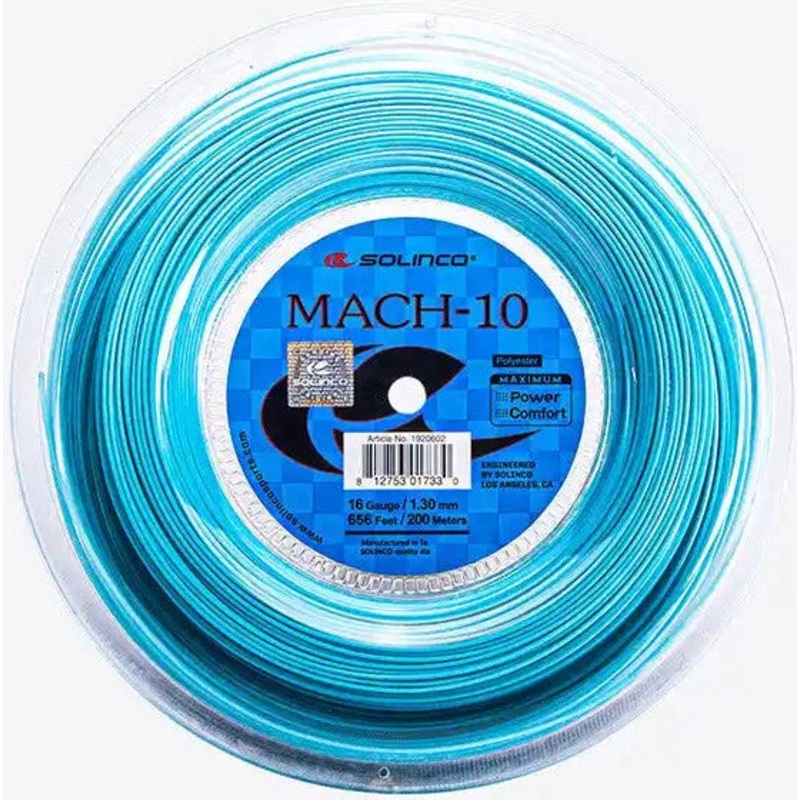 Solinco Mach-10 Reel 656′ Tennis String – Blue