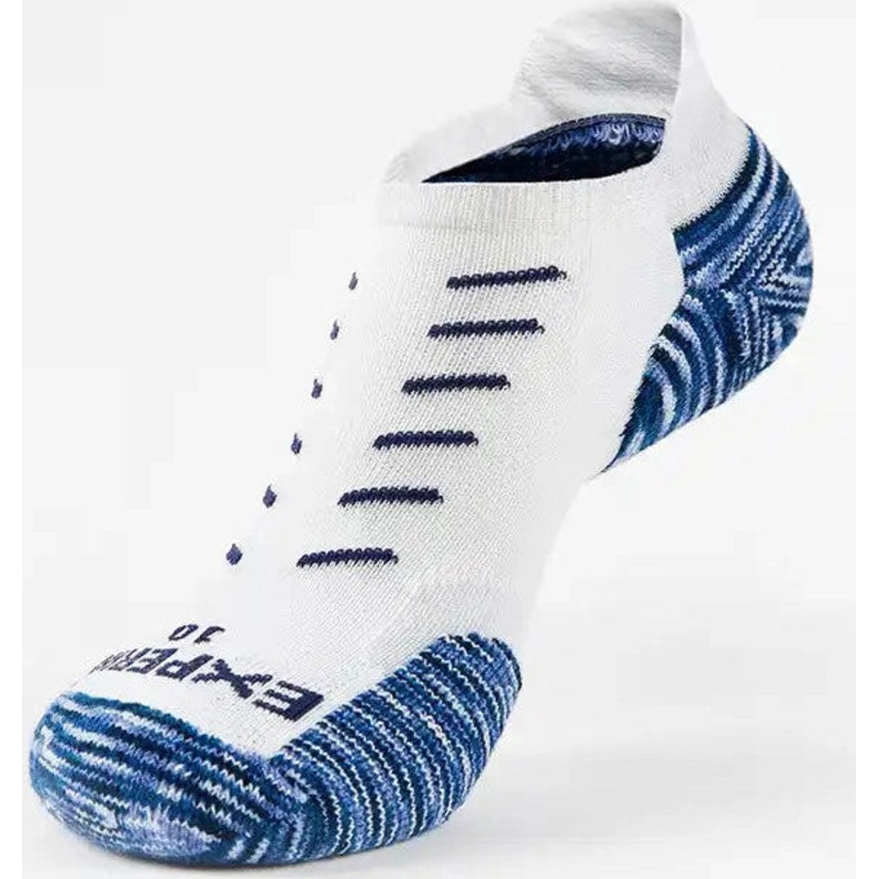 Thor-Lo Experia TECHFIT Light Cushion No Show Tab Rocket Grip Socks – White Gray