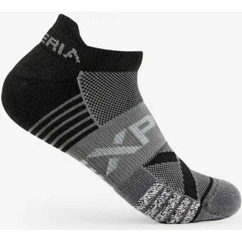 Thor-Lo Experia Ultra Light Padding No-Show Tab Socks – Black Gray