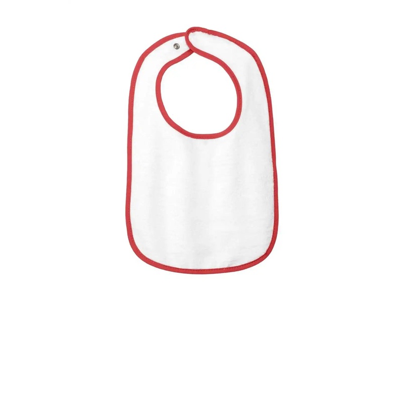 Rabbit Skins 1003 Infant Contrast Trim Terry Bib – Red