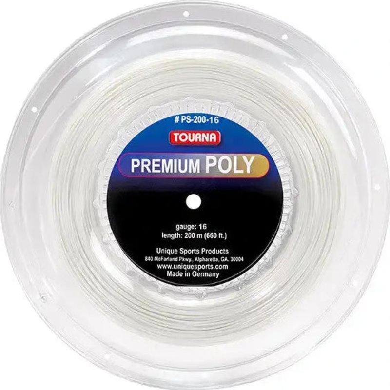 Tourna Premium Poly Reel 660′ Tennis String – White