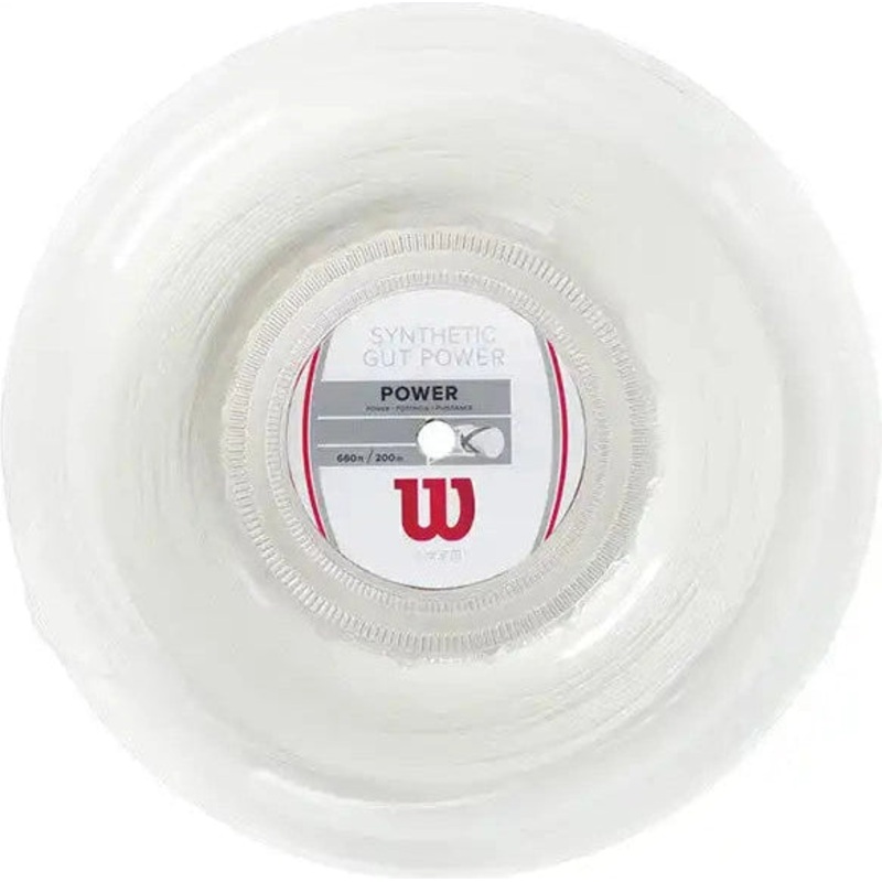 Wilson Synthetic Gut Power 16g Reel 660′ Tennis String – White