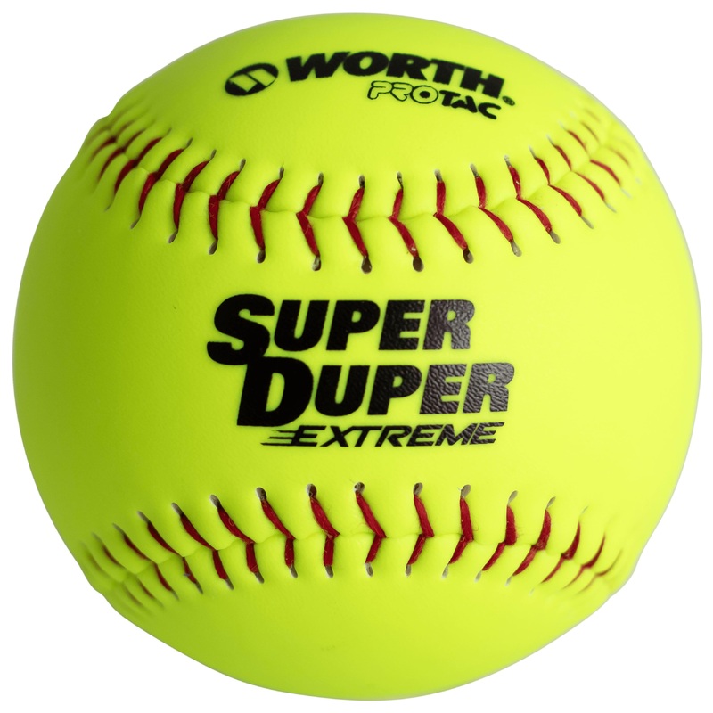 Worth Super Duper Extreme Red Stitch 44/375 12 Slowpitch Softballs