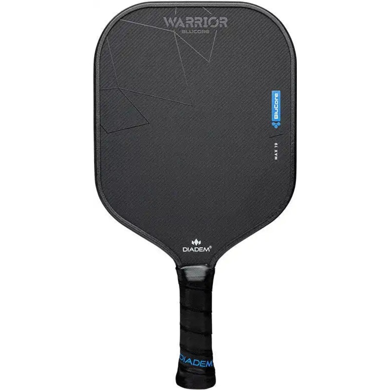 Diadem Warrior Blucore V3 19mm Pickleball Paddle Max Shape – Black Blue