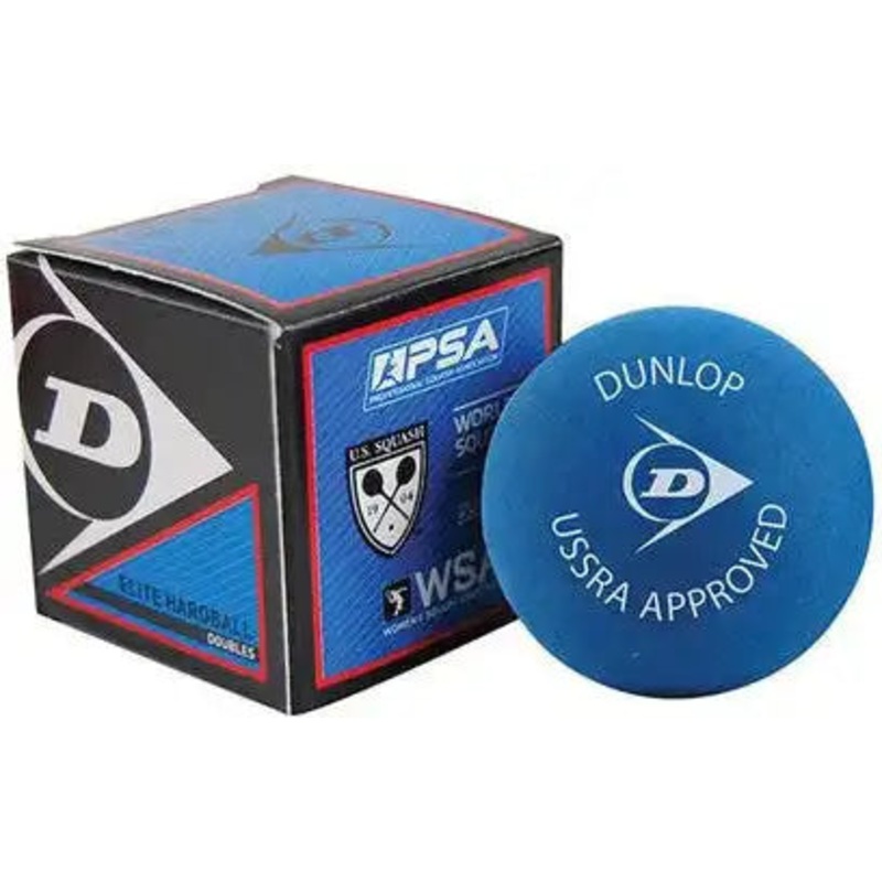 Dunlop Elite Doubles Hard Ball Squash Balls 1x – Blue