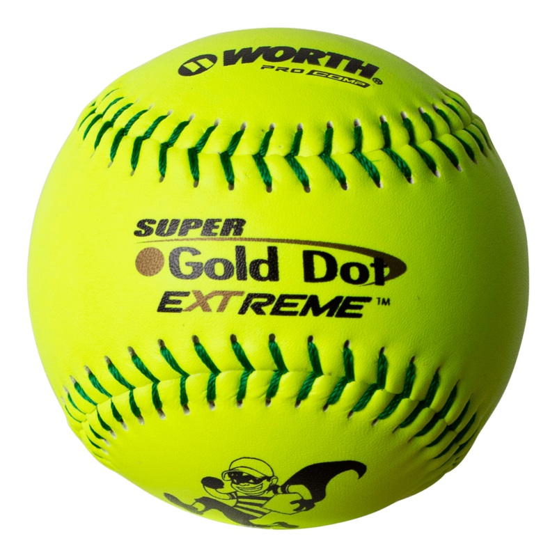 Worth Super Gold Dot Extreme 44/400 ISA 12 Slowpitch Softballs – IS44CY