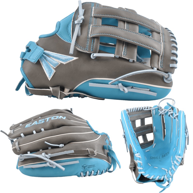 Easton Small Batch No. 73 Slowpitch Softball Glove – Grey/Carolina/Coastal