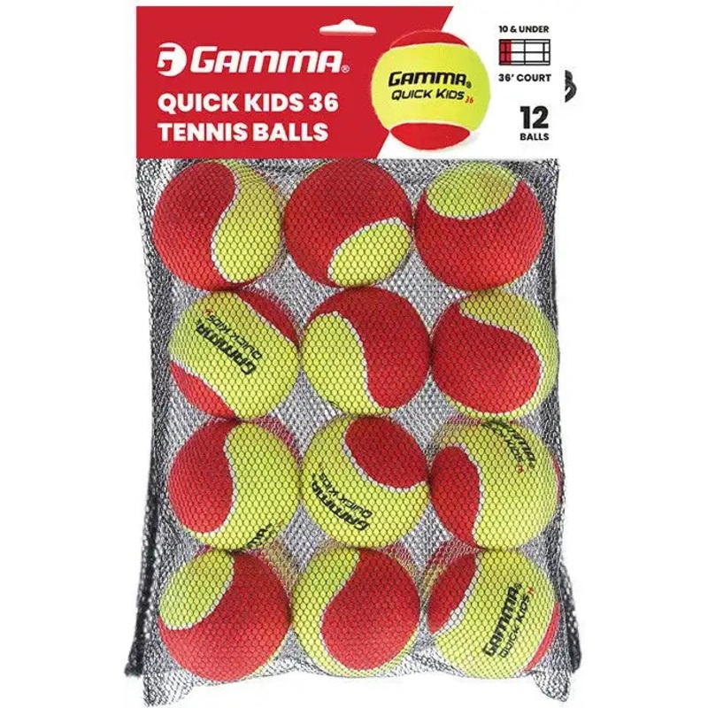 Gamma Quick Kids 36 Tennis Balls Bag 12x – Yellow
