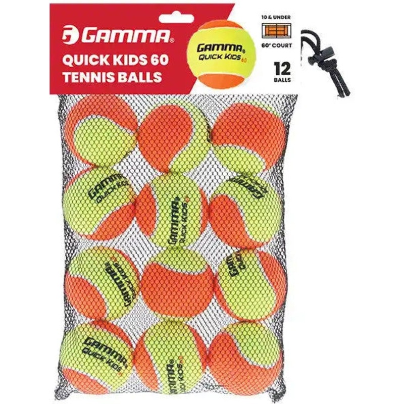 Gamma Quick Kids 60 Tennis Balls Bag 12x – Orange