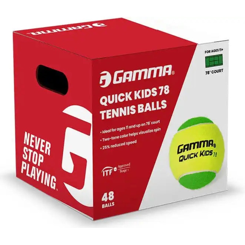 Gamma Quick Kids 78 Tennis Balls Box 48x – Yellow