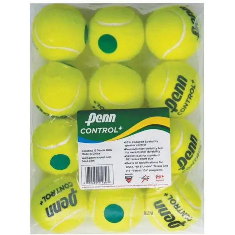 Penn Control + Tennis Balls U-10 Bag 12x – Yellow