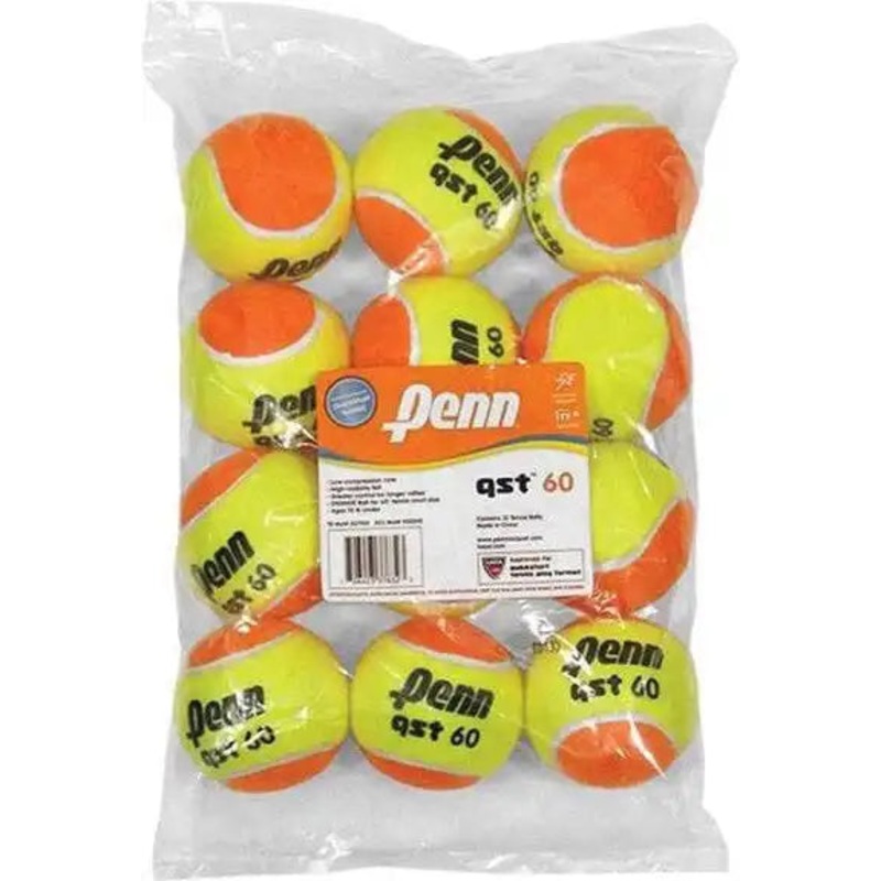 Penn QST 60 Low Compression Tennis Balls 12x – Yellow Orange